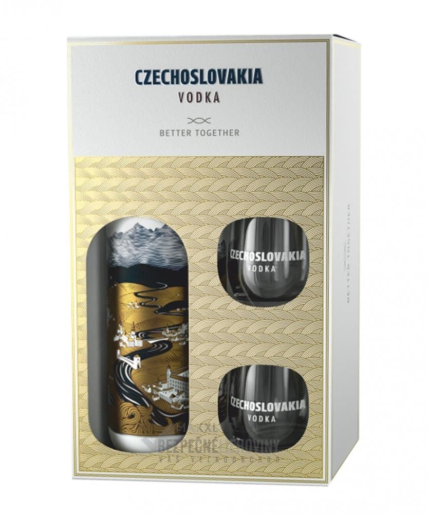 Czechoslovakia vodka 40% 0,7l+2poháre